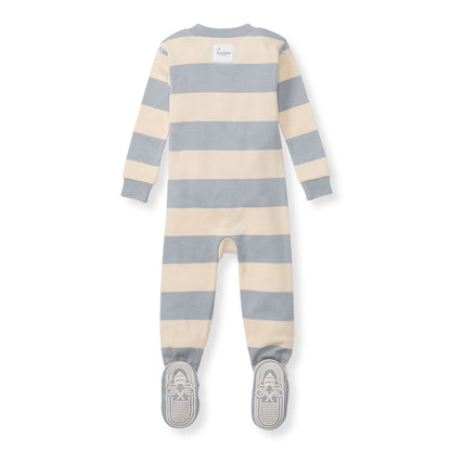 Rugby Stripe Organic Cotton Sleeper - Quarry