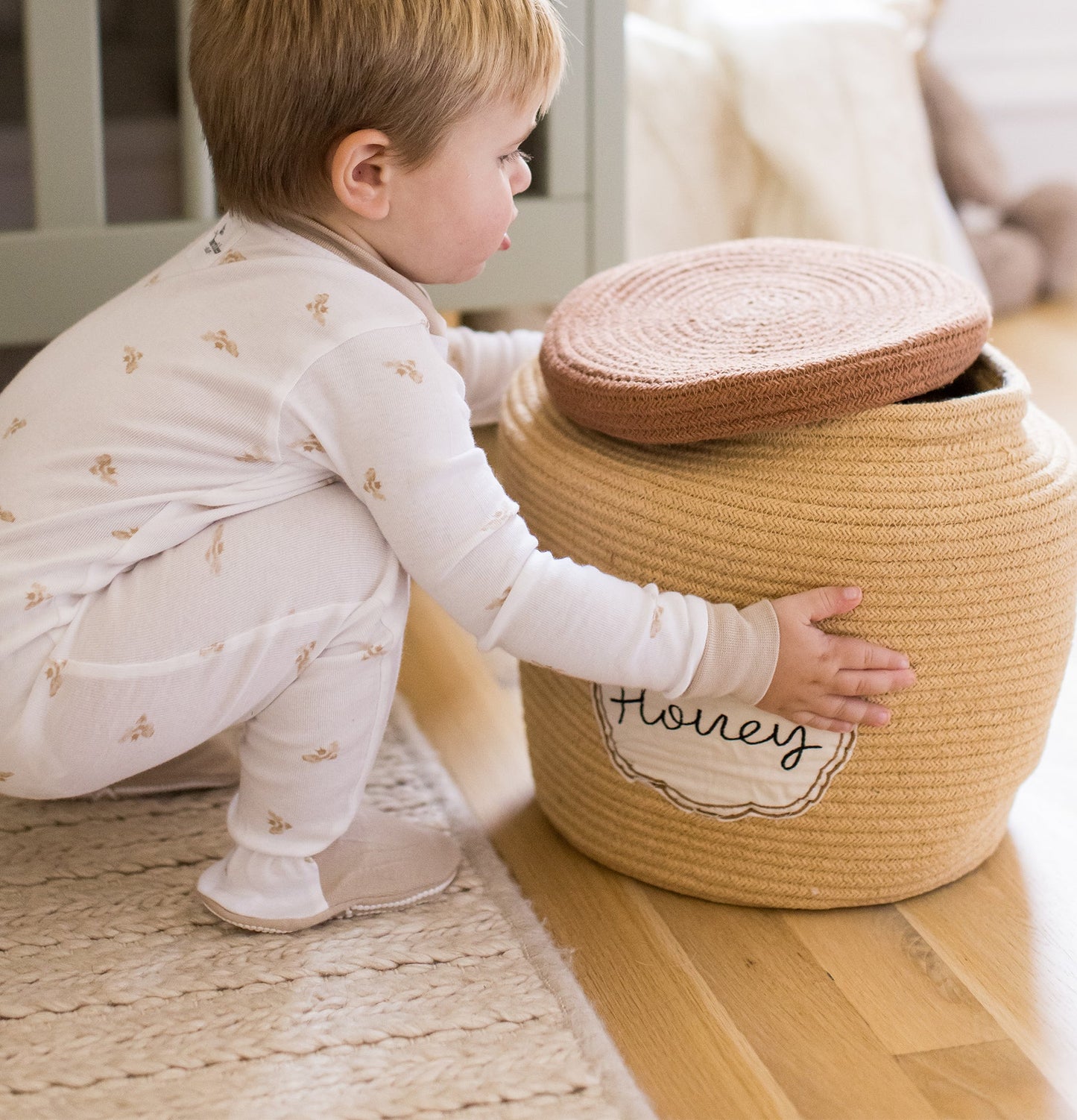 Golden Bee Organic Cotton Two-Piece Pajamas - Hummus