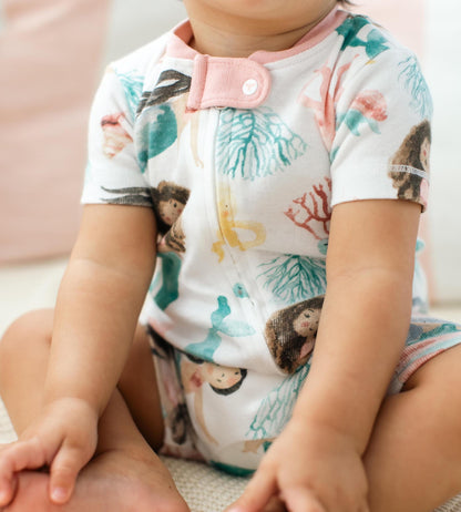 Magical Mermaids Organic Baby Sleeper Romper