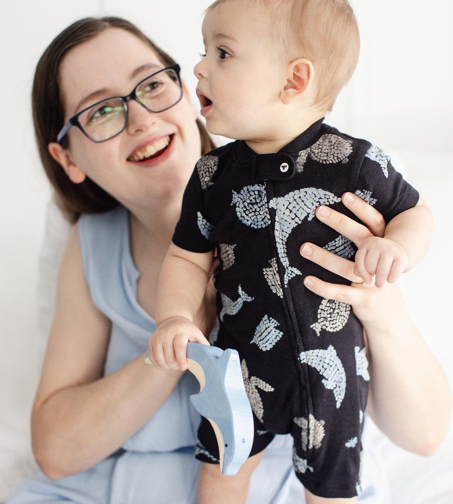 Mosaic Sea Animals Organic Baby Sleeper Romper