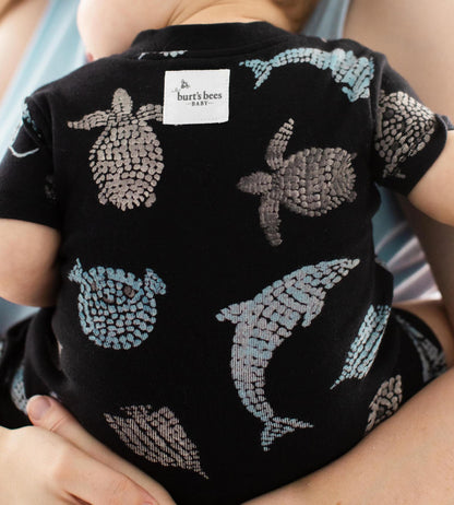 Mosaic Sea Animals Organic Baby Sleeper Romper