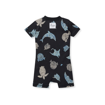 Mosaic Sea Animals Organic Baby Sleeper Romper