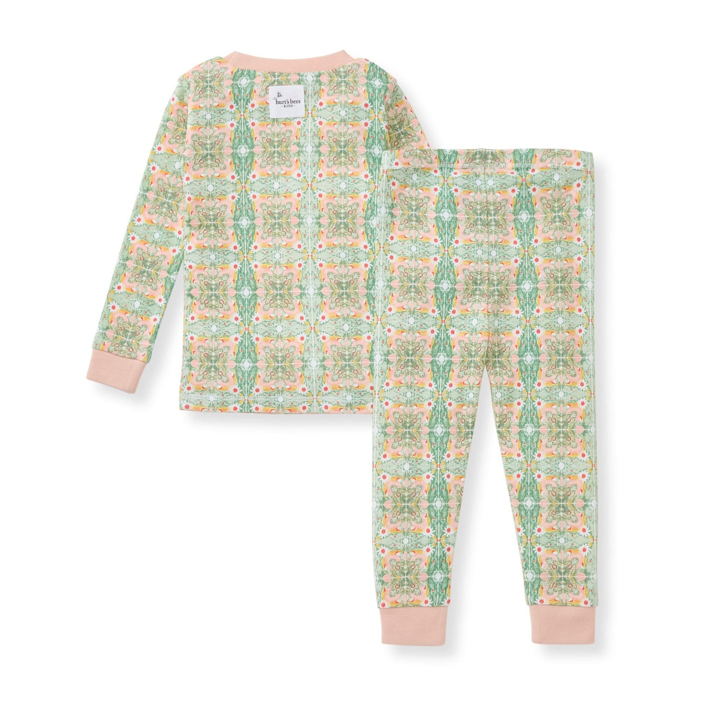 Floral Tile Organic Cotton 2-Piece Girl Pajamas