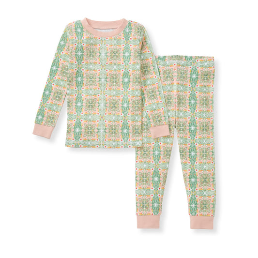 Floral Tile Organic Cotton 2-Piece Girl Pajamas