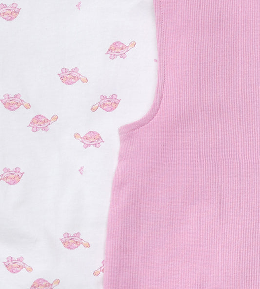 Tortoise Baby Girl Jumpsuit & Bodysuit Set