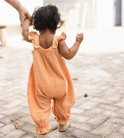 Dotted Muslin Baby Girl Jumpsuit