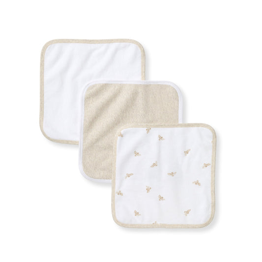 Golden Bee Organic Cotton Knit Terry Washcloths 3 Pack