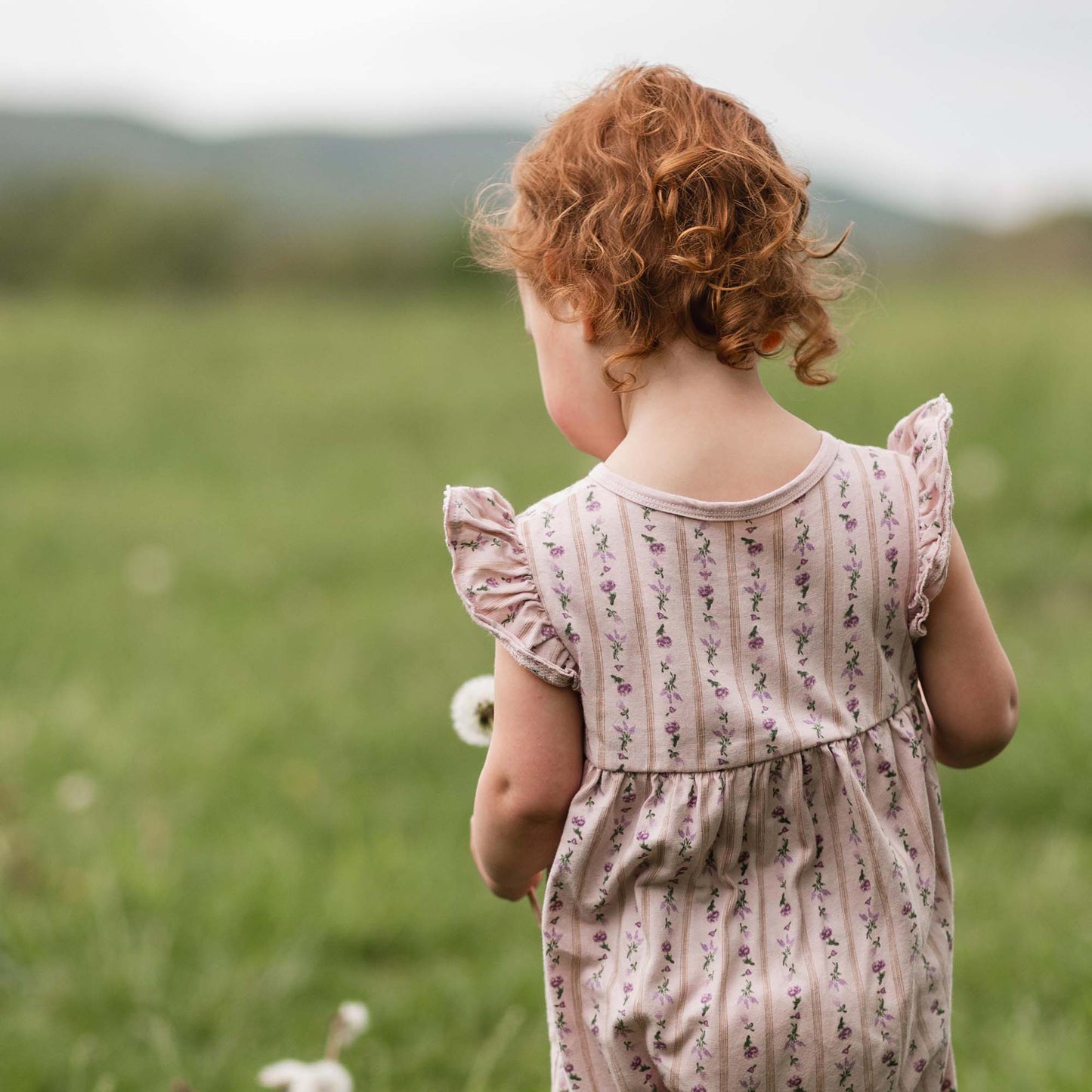 Farmhouse Floral Organic Baby Girl Jumpsuit