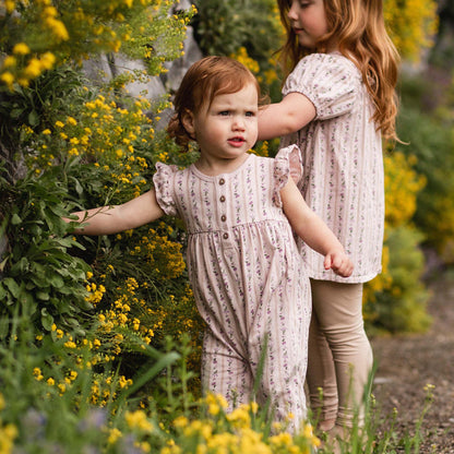 Farmhouse Floral Organic Baby Girl Jumpsuit