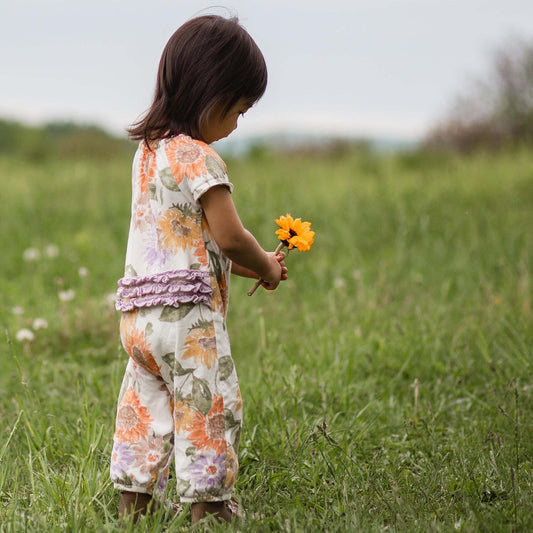 Sweet Sunflowers Organic Baby Girl Jumpsuit
