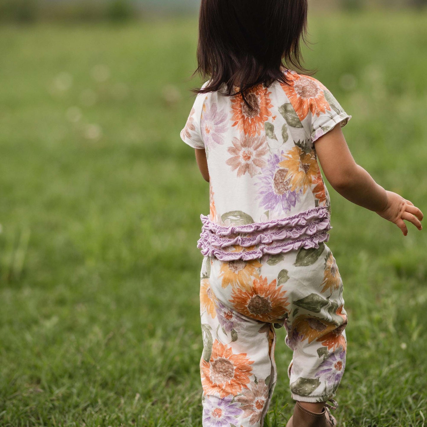 Sweet Sunflowers Organic Baby Girl Jumpsuit