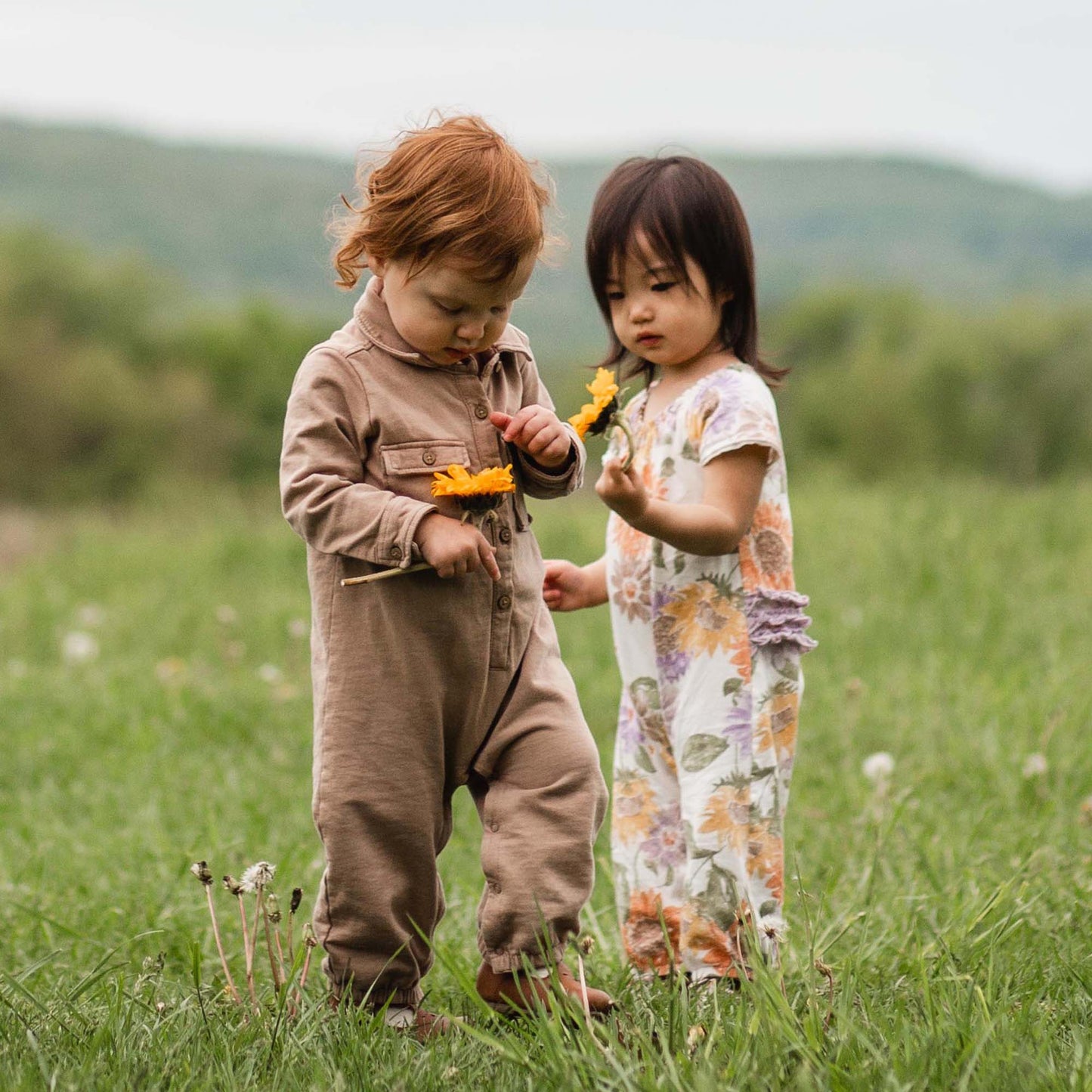 Sweet Sunflowers Organic Baby Girl Jumpsuit