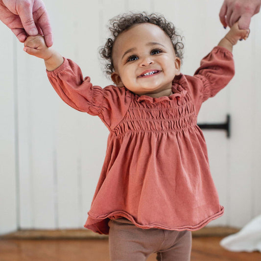 Smocked Organic Tunic & Pants Set