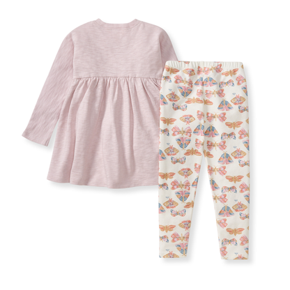 Chunky Slub Tunic & Boho Butterflies Pants Set