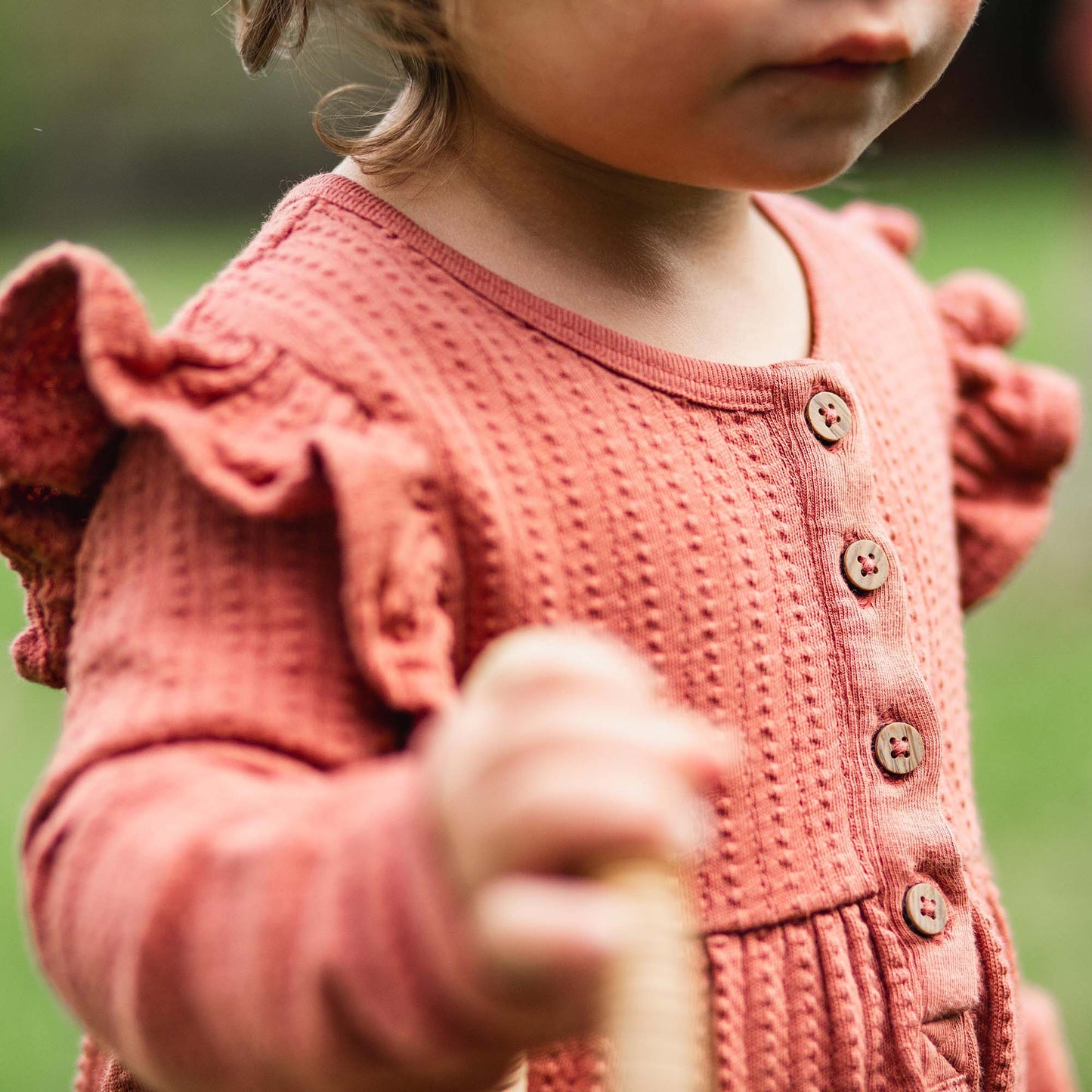 Dotted Rib Organic Baby Girl Jumpsuit