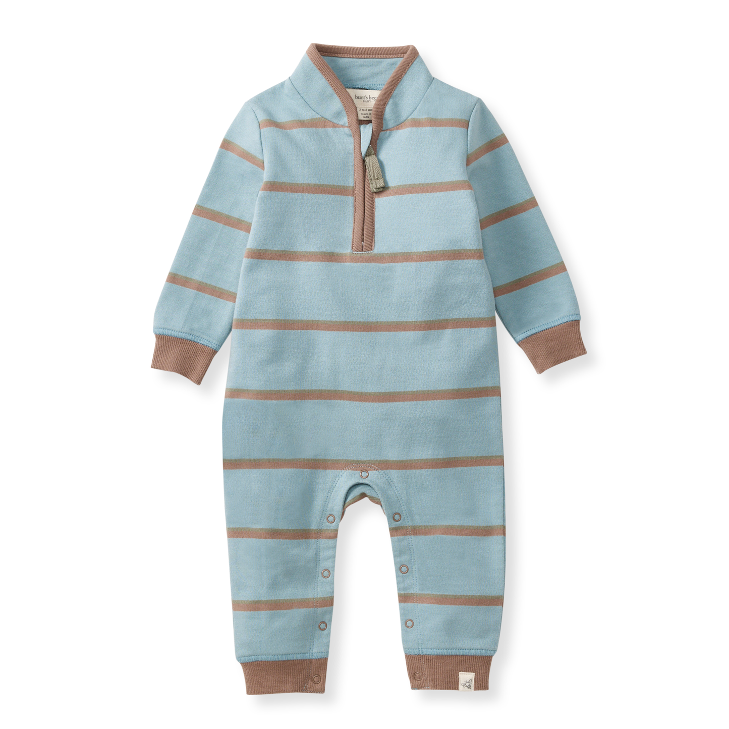 Holland Stripe Organic Baby Boy Jumpsuit - Mountain Blue