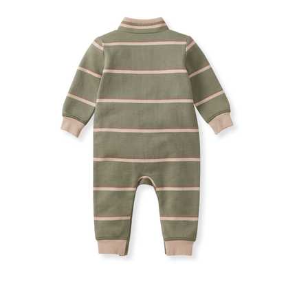 Holland Stripe Organic Baby Boy Jumpsuit - Tranquility