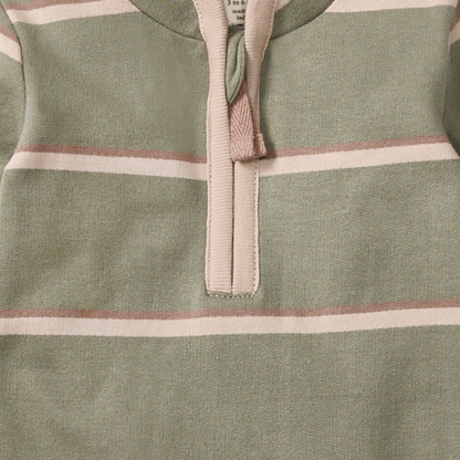 Holland Stripe Organic Baby Boy Jumpsuit - Tranquility