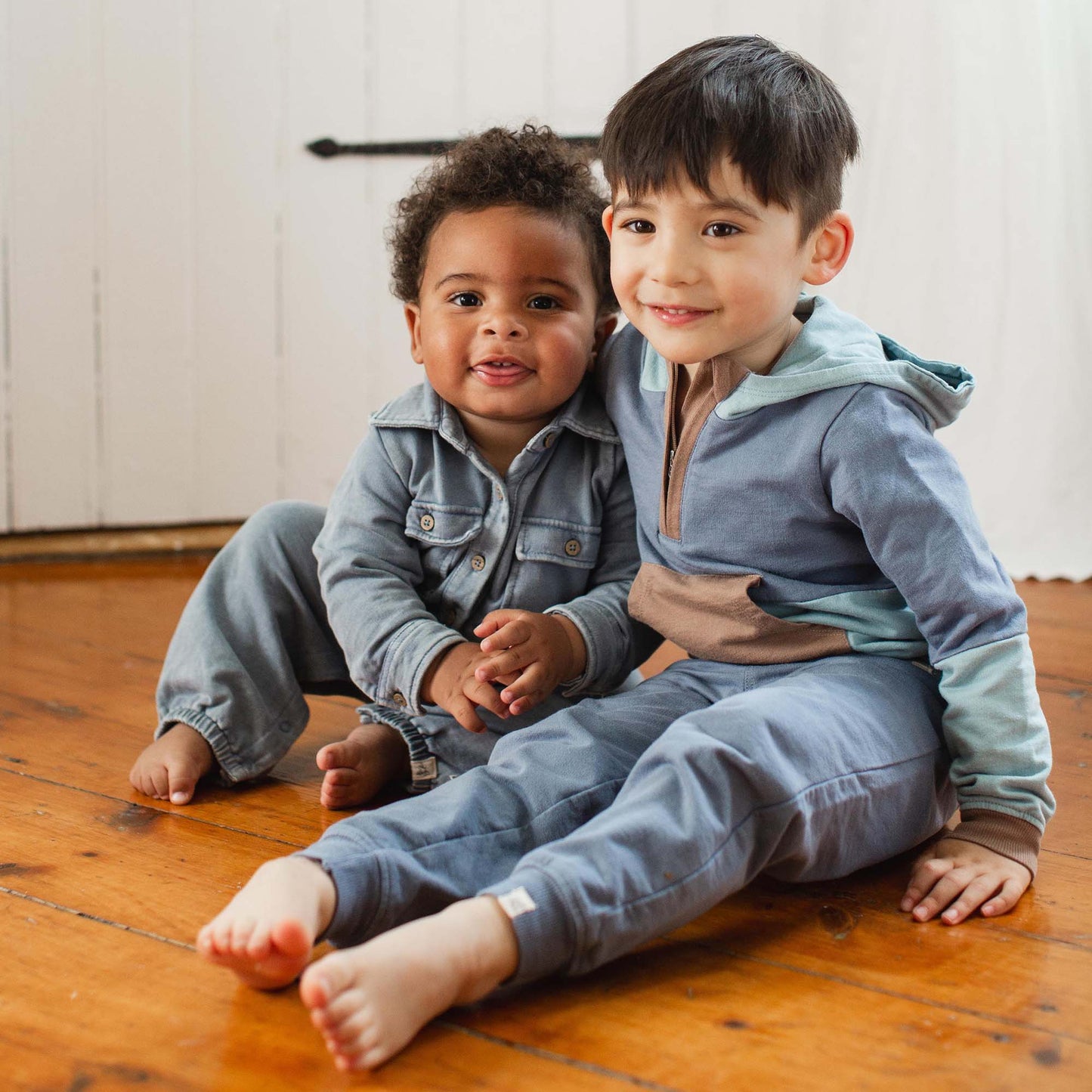 Acid Wash Organic Baby Boy Jumpsuit - Flint