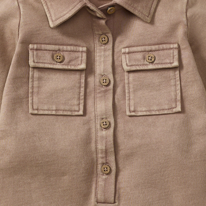 Acid Wash Organic Baby Boy Jumpsuit - Ginger Loaf