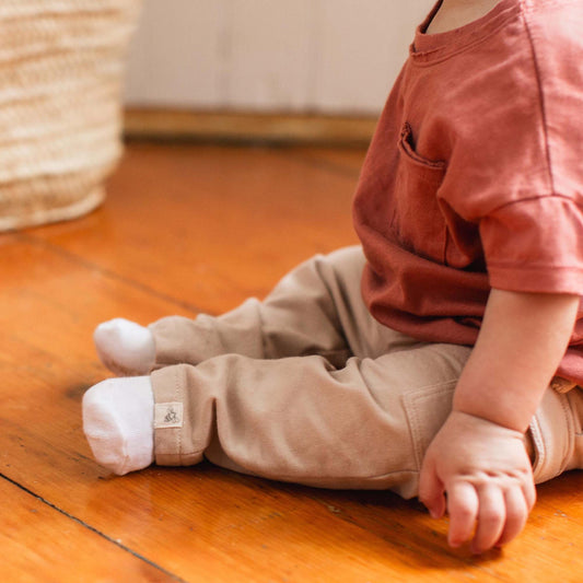 Drop Shoulder Organic Boy Tee & Pants Set - Cedar