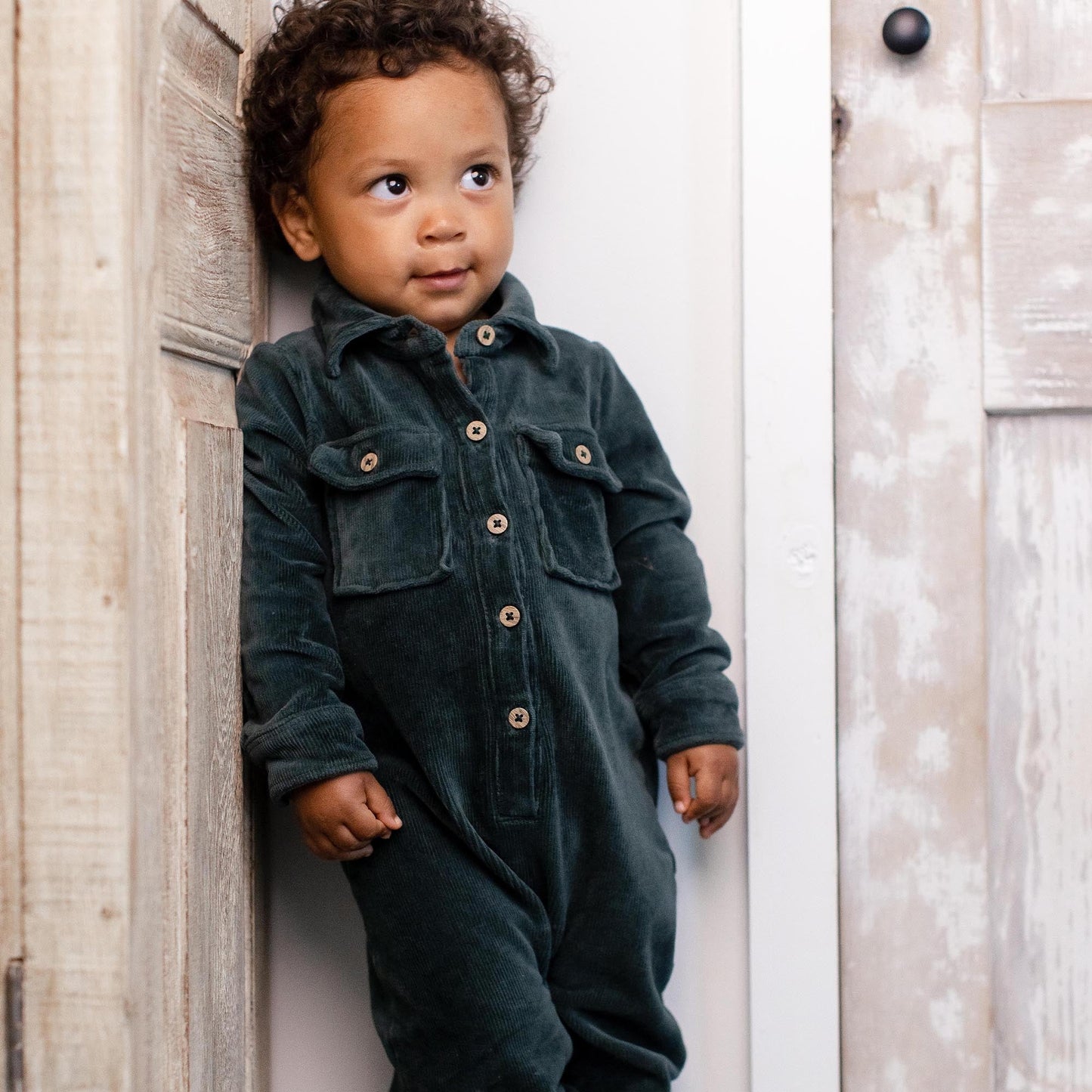 Knit Corduroy Organic Baby Boy Jumpsuit