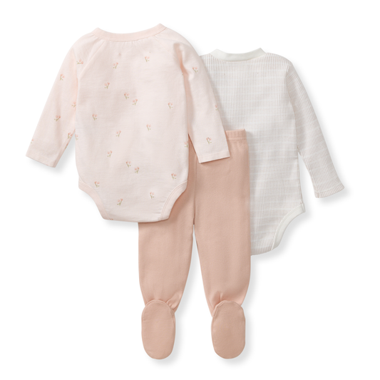 Ditsy Floret 3 Piece Bodysuit & Pant Set