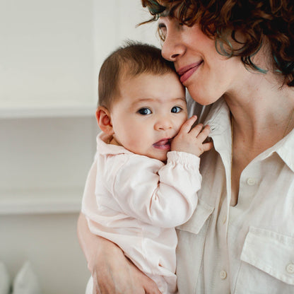 Muslin Collar Baby Girl Pink Jumpsuit