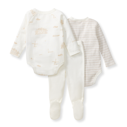 Amsterdam 3 Piece Bodysuit & Pant Set - Eggshell