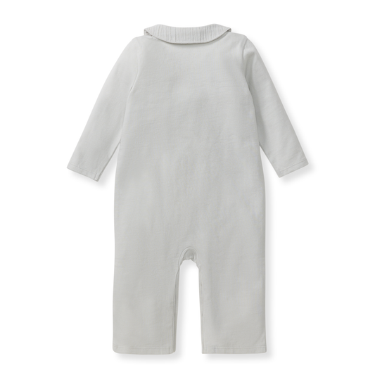 Muslin Collar Baby Boy Blue Jumpsuit