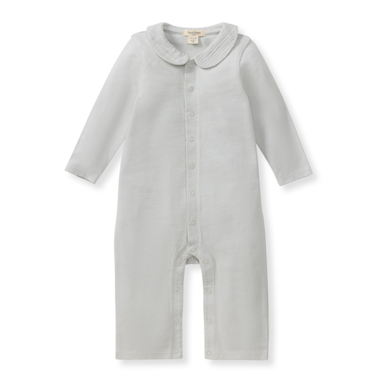 Muslin Collar Baby Boy Blue Jumpsuit