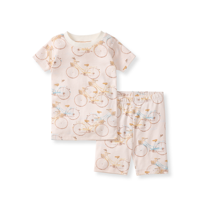 Bicycles Short Sleeve Two-Piece Pajamas