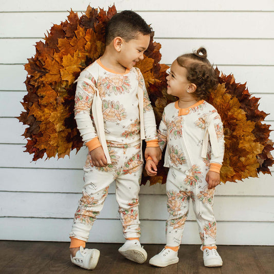 Vivid Turkey Organic Two-Piece Pajamas