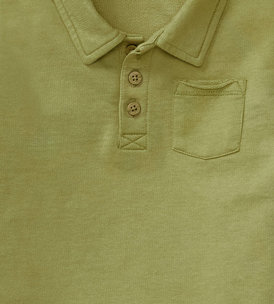Organic Cotton Green Baby Boy Polo & Shorts Set