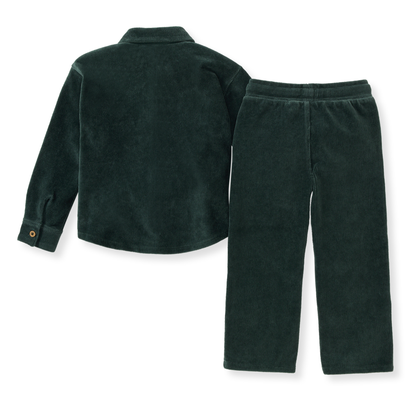 Knit Corduroy Boy Shirt & Pants Set
