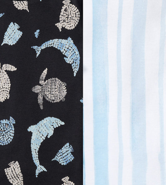 Mosaic Sea Animals Organic Cotton Two-Piece Pajamas 2 Pack