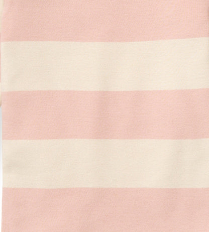 Rugby Stripe Organic Cotton Sleep & Play - Pink Sand