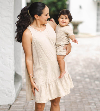 Mommy & Me Matching Crinkle Muslin Women's Dress