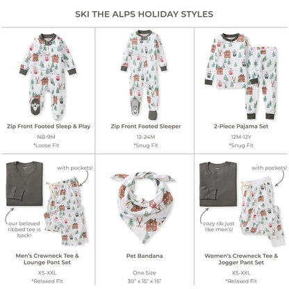 Ski The Alps Matching Family Pajamas