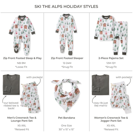 Ski The Alps Matching Family Pajamas