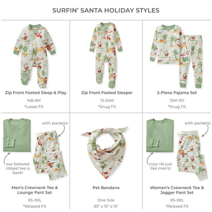 Surfin Santa Matching Family Pajamas