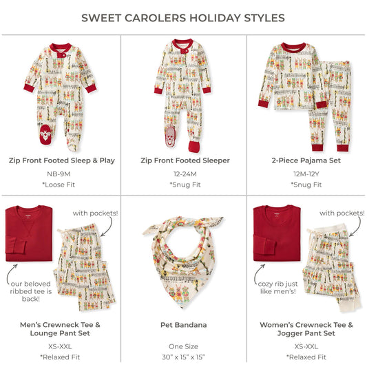 Sweet Carolers Matching Family Pajamas