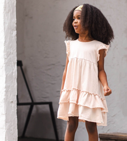 Organic Cotton Ruffle Pink Dress
