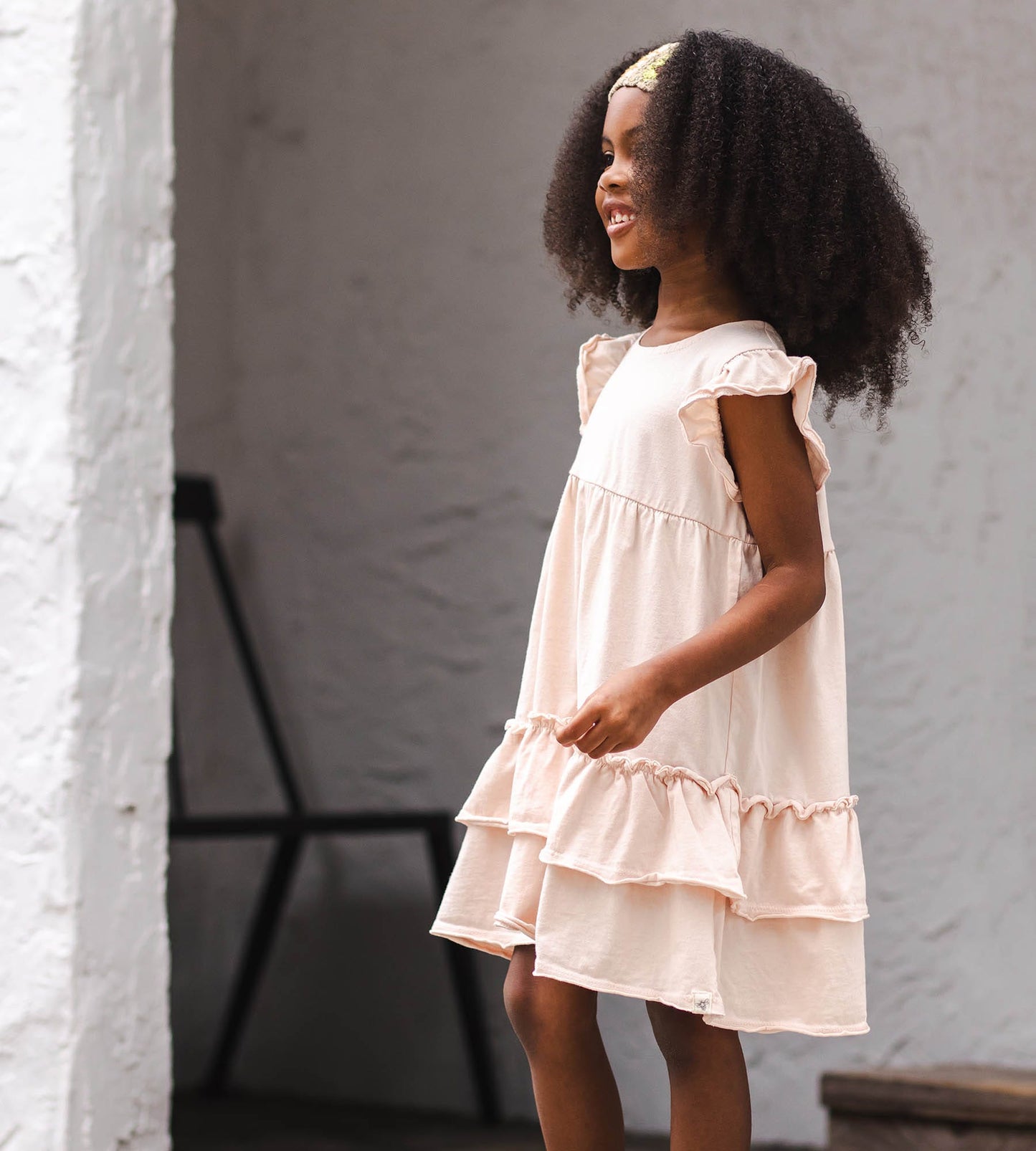 Organic Cotton Ruffle Pink Dress