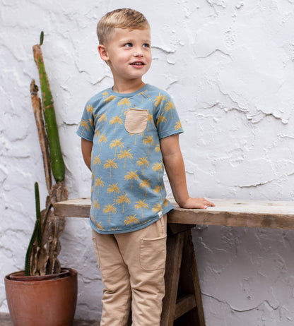 Golden Palms Boy Top & Shorts Set
