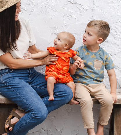 Golden Palms Boy Top & Shorts Set