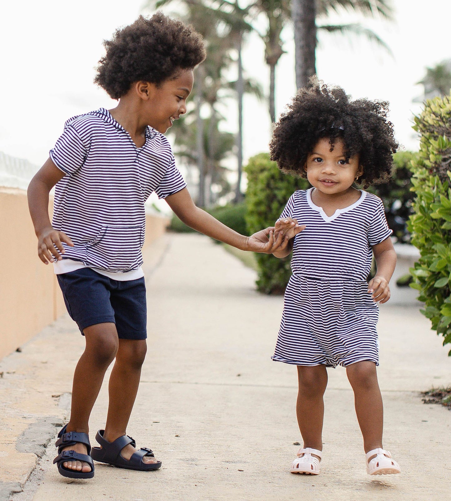 Classic Stripe Organic Boy Hooded Top & Shorts Set