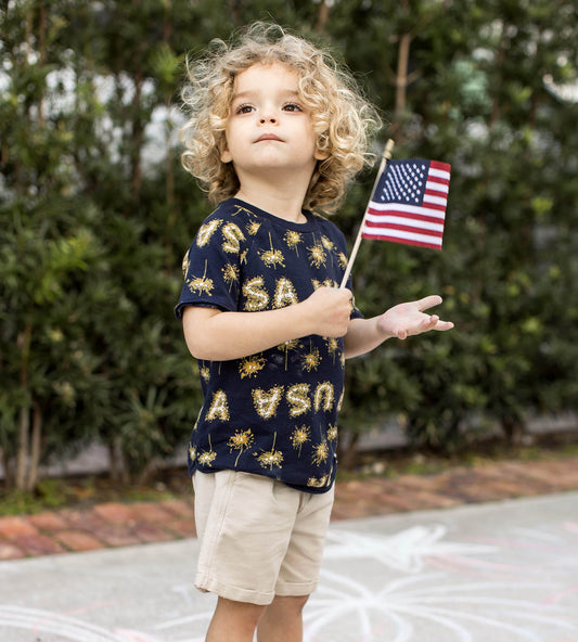 USA Organic Cotton Boy Top & Shorts Set