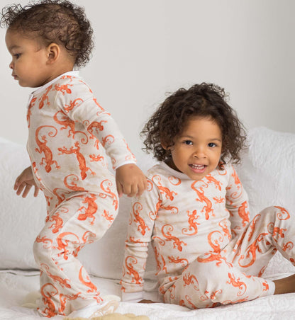 Watercolor Gecko Organic Cotton 2-Piece Pajamas