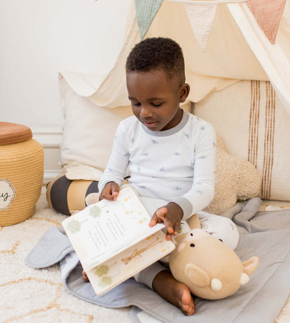 Golden Bee Organic Cotton Two-Piece Pajamas - Quarry